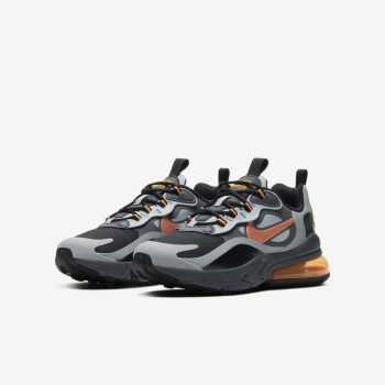 Nike Air Max 270 React Winter - Nagyobb Gyerek Utcai Cipő - Fekete/Szürke/Sötét Szürke/Narancssárga